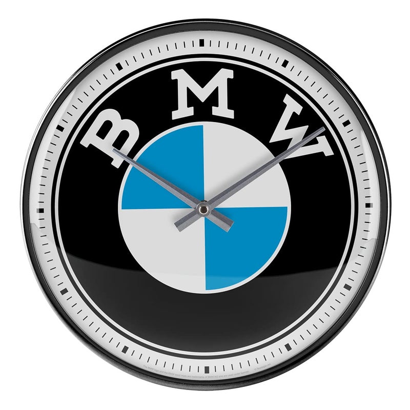 Nostalgic Art Nostalgic-Art Retro Wall Clock, 12.2", Official License Product (OLP), BMW â€“ Logo â€“ Gift idea for car Accessories Fans, Large Kitchen Decoration, Vintage Design - Image 1